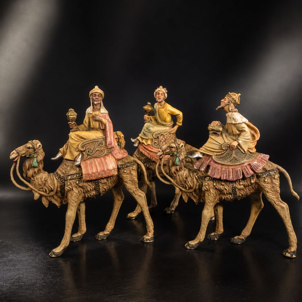 VTG 1983 Fontanini 3 Wise Men on Camels Nativity Set Italy Depose
